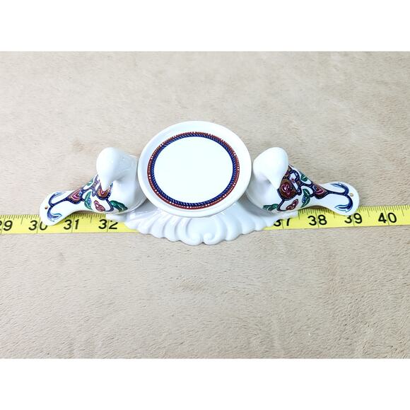 Byzantium Candle Holder Bird Bath Design 9 1/4" Elizabeth Arden Porcelain Japan - Picture 10 of 10